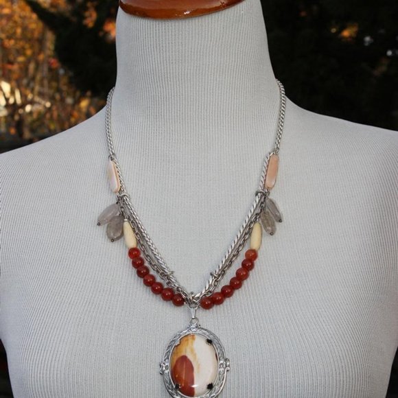 Boho Jasper Statement Necklace - Picture 3 of 5